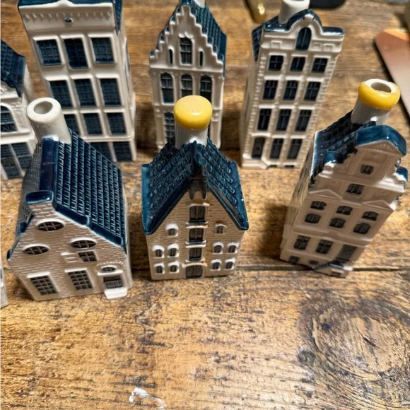 Charming vintage delft Ceramic House Figurines Set - Blue and White - Picture 4 of 4